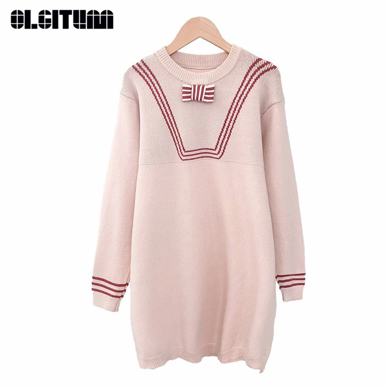 New Autumn/Winter Long Loose Pullover Dress-like Sweet Bow Female 2020 O-neck Knit Basic/Outwear Sweater Women Black Beige Red
New Autumn/Winter Long Loose Pullover Dress-like Sweet Bow Female 2020 O-neck Knit Basic/Outwear Sweater Women Black Beige Red