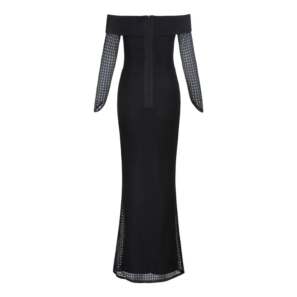 New Celebrity Party Bandage Dress Women Black Long Sleeve Off The Shoulder Sexy Hollow Out Nightclub Maxi Dress Women Vestidos
New Celebrity Party Bandage Dress Women Black Long Sleeve Off The Shoulder Sexy Hollow Out Nightclub Maxi Dress Women Vestidos
