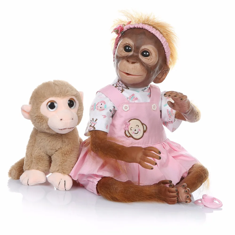 21" Monkey Reborn Baby Doll Soft Silicone Vinyl Apes Dolls Reborn Boneca Macaco Cloth Body Funny Present Surprise gift
21" Monkey Reborn Baby Doll Soft Silicone Vinyl Apes Dolls Reborn Boneca Macaco Cloth Body Funny Present Surprise gift