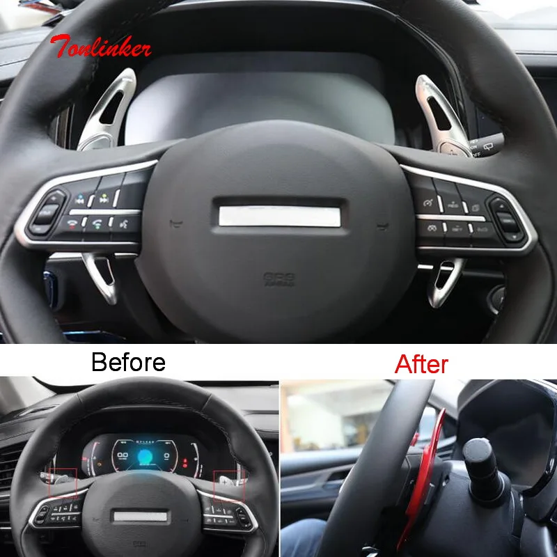 Tonlinker Interior Steering wheel shift paddle Cover Stickers for Haval F7/F7X 2018-19 Car Styling 1 PCS Aluminum Cover stickers
Tonlinker Interior Steering wheel shift paddle Cover Stickers for Haval F7/F7X 2018-19 Car Styling 1 PCS Aluminum Cover stickers