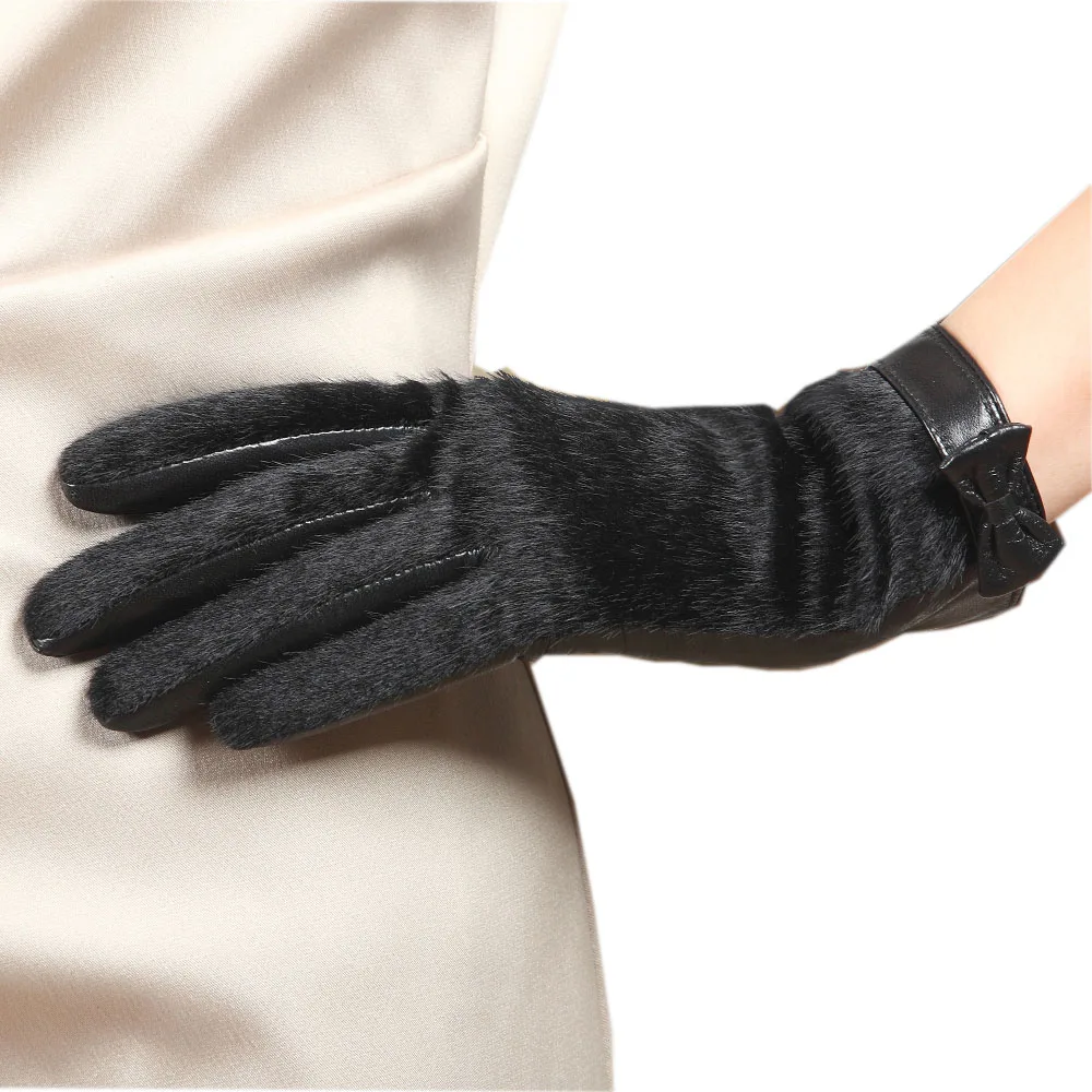 Goatskin Genuine Leather Glove Fashion Top Wrist Fur Bowknots Women Thicken Winter Solid Sheepskin Glove Velvet Lining L152NC-5
Goatskin Genuine Leather Glove Fashion Top Wrist Fur Bowknots Women Thicken Winter Solid Sheepskin Glove Velvet Lining L152NC-5