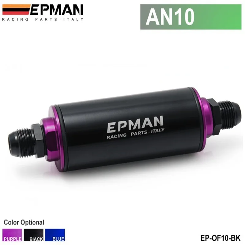 Aluminum High Flow Fuel Filter AN10 Black with 100 Micron Element Steel SS Universal High Pressure Performance EP-OF10-BK
Aluminum High Flow Fuel Filter AN10 Black with 100 Micron Element Steel SS Universal High Pressure Performance EP-OF10-BK