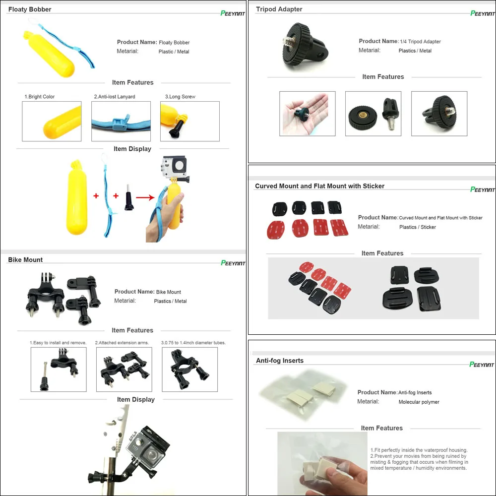 Peeynnt for Gopro Accessories for go pro hero 9 8 7 6 5 4 Set Strap Tripod Kit Mount for Yi 4K DBPOWER AKASO SJ4000 EKEN H9 Case
Peeynnt for Gopro Accessories for go pro hero 9 8 7 6 5 4 Set Strap Tripod Kit Mount for Yi 4K DBPOWER AKASO SJ4000 EKEN H9 Case