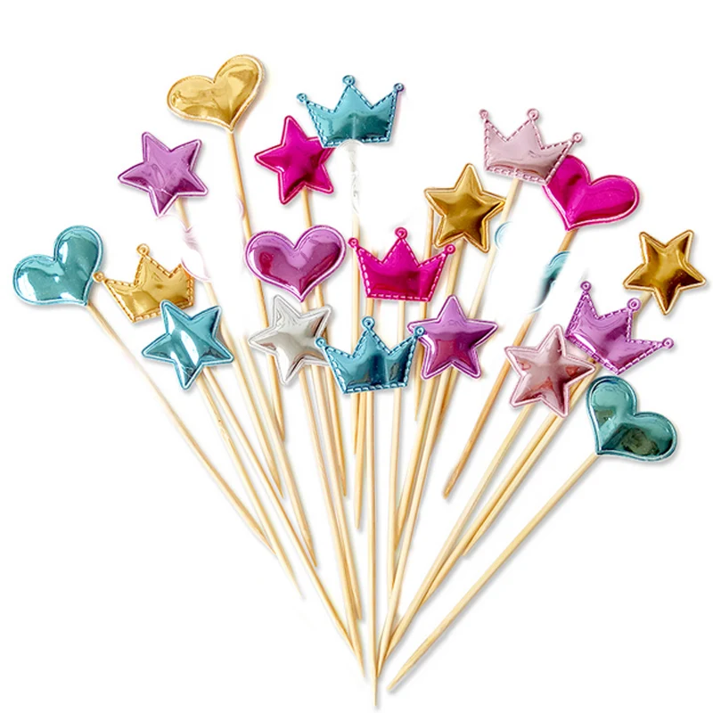 5 pcs/lot lovely heart star crown cake topper for birthday cupcake flag baby shower party wedding decoration supplies
5 pcs/lot lovely heart star crown cake topper for birthday cupcake flag baby shower party wedding decoration supplies