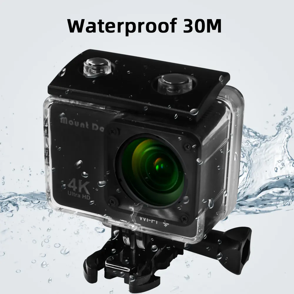 Ultra HD 4K Спортивная экшн камера Wifi 170D 30fps Go pro Аксессуары селфи палка нагрудный