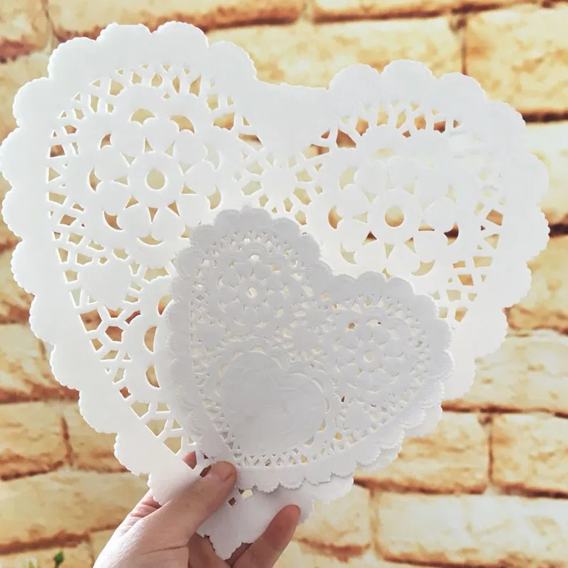 100pcs 4" 5.5" 10cm 14cm Heart Shape Paper Doilies White Cake Food Lace Doilies Paper Mats Wedding Party Decoration Pad
100pcs 4" 5.5" 10cm 14cm Heart Shape Paper Doilies White Cake Food Lace Doilies Paper Mats Wedding Party Decoration Pad