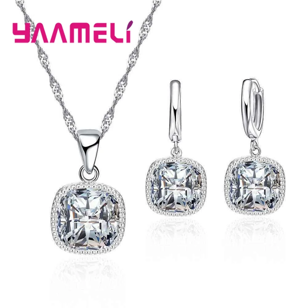 Valentine's Day 925 Sterling Silver Women Wedding Jewelry Sets With Necklace Earrings Fashion Engagement Jewellery Set
Valentine's Day 925 Sterling Silver Women Wedding Jewelry Sets With Necklace Earrings Fashion Engagement Jewellery Set