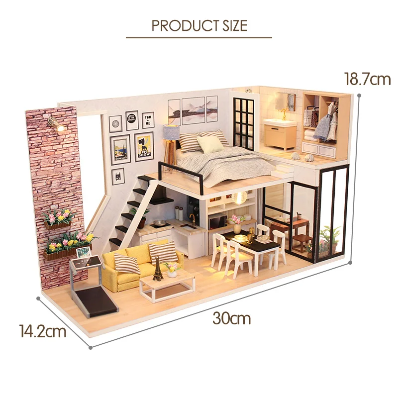 DIY Mini Diy Doll House Wooden Doll Houses Miniature Dollhouse Furniture Kit Toys for Children Girls Christmas Gift M038
DIY Mini Diy Doll House Wooden Doll Houses Miniature Dollhouse Furniture Kit Toys for Children Girls Christmas Gift M038