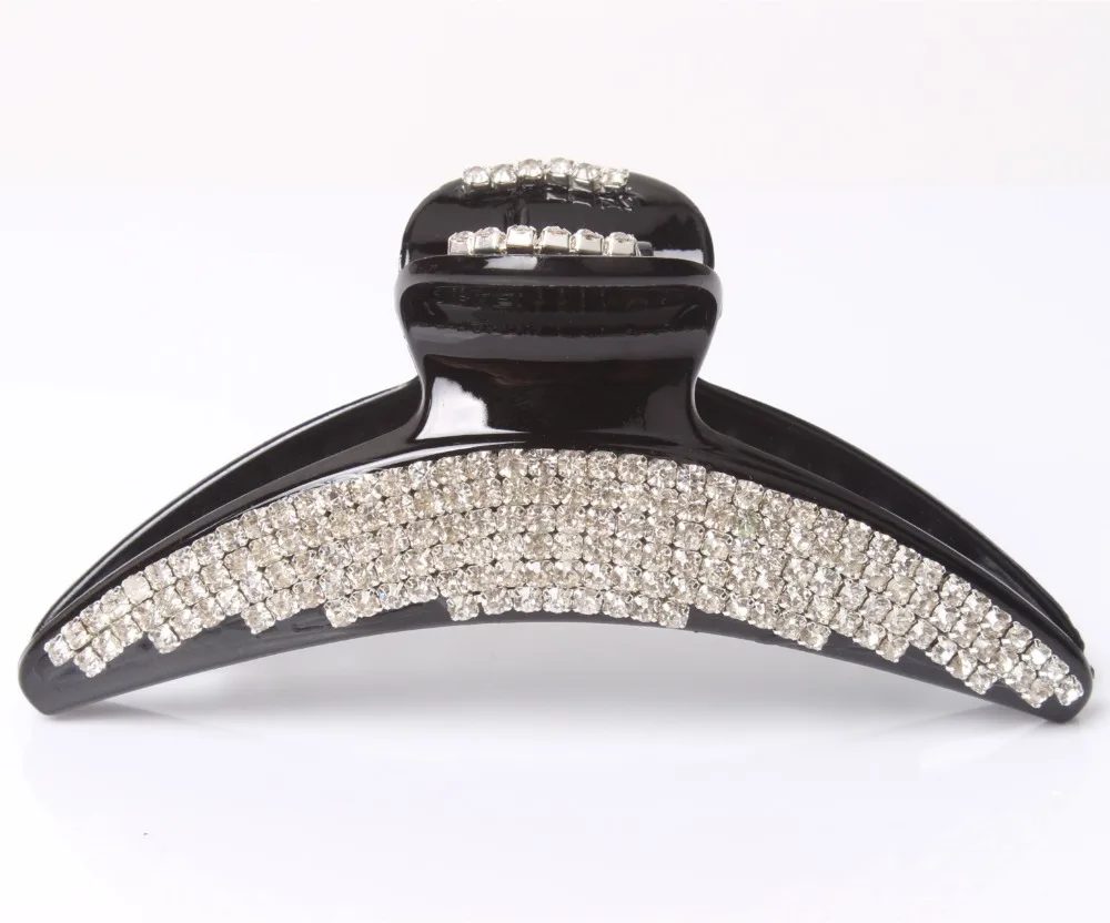 Hand Work Hair Jewelry Korean Style Hair Claws for Women Black Plastic Hair Claws with Ab White Austrian Rhinestone
Hand Work Hair Jewelry Korean Style Hair Claws for Women Black Plastic Hair Claws with Ab White Austrian Rhinestone