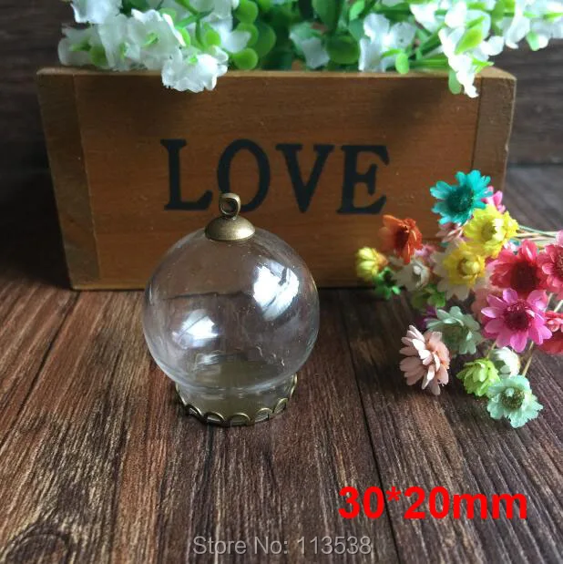 100sets/lot bronze color 30*20mm glass globe & 20mm lace base & 8mm cap set glass globes, glass vial pendant glass cover
100sets/lot bronze color 30*20mm glass globe & 20mm lace base & 8mm cap set glass globes, glass vial pendant glass cover