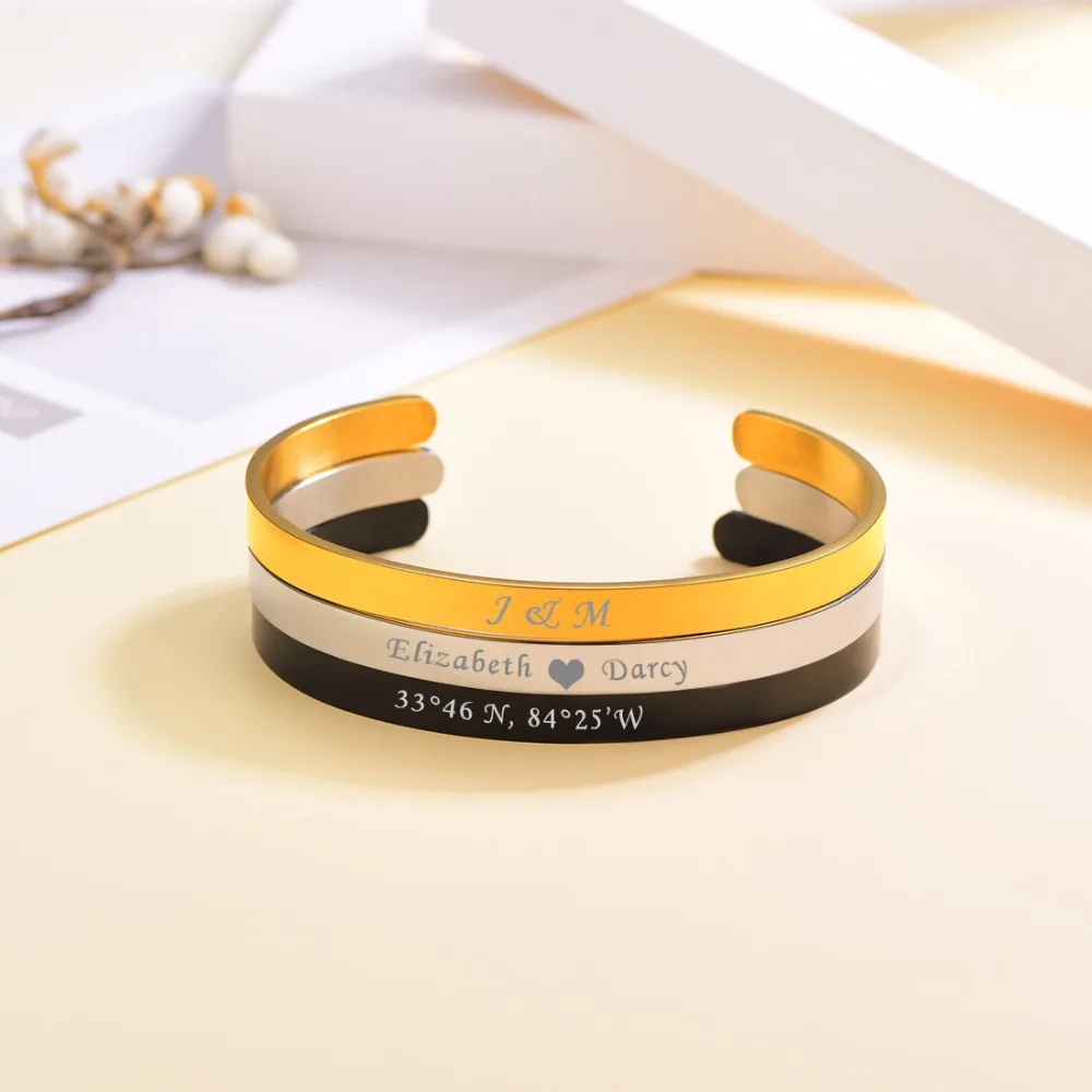 U7 Stainless Steel Simple Engraved Bracelets For Women Men Twisted ID Tag Customized Bangle For Lovers Open Cuff Bracelet H1078
U7 Stainless Steel Simple Engraved Bracelets For Women Men Twisted ID Tag Customized Bangle For Lovers Open Cuff Bracelet H1078