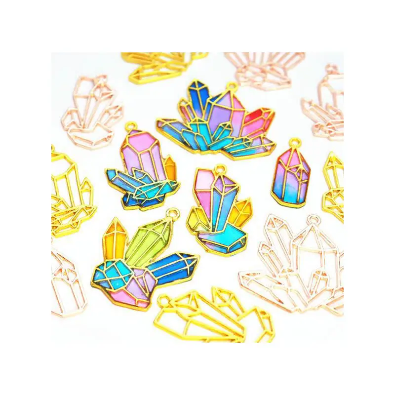 5pcs Jewelry Accessories Crystal Shape Open Bezels Pendant DIY Metal Frame Handmade Resin Craft Crystal Clusters Charms Findings
5pcs Jewelry Accessories Crystal Shape Open Bezels Pendant DIY Metal Frame Handmade Resin Craft Crystal Clusters Charms Findings