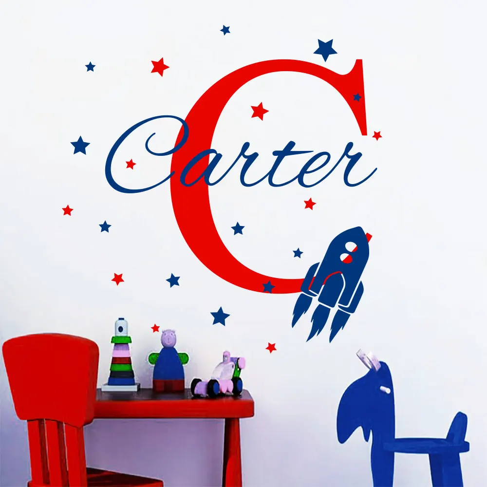 Personalized Name Wall Decals Rocket Ship Decal Star Stickers Nursery Baby Boy Room Decor Custom Monogram Name Decal Art YK-4
Personalized Name Wall Decals Rocket Ship Decal Star Stickers Nursery Baby Boy Room Decor Custom Monogram Name Decal Art YK-4