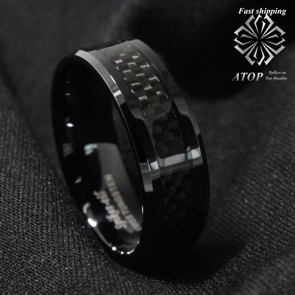 Men's jewelry Tungsten Ring with Carbon Fiber 8mm Black Wedding Band Free Shipping
Men's jewelry Tungsten Ring with Carbon Fiber 8mm Black Wedding Band Free Shipping