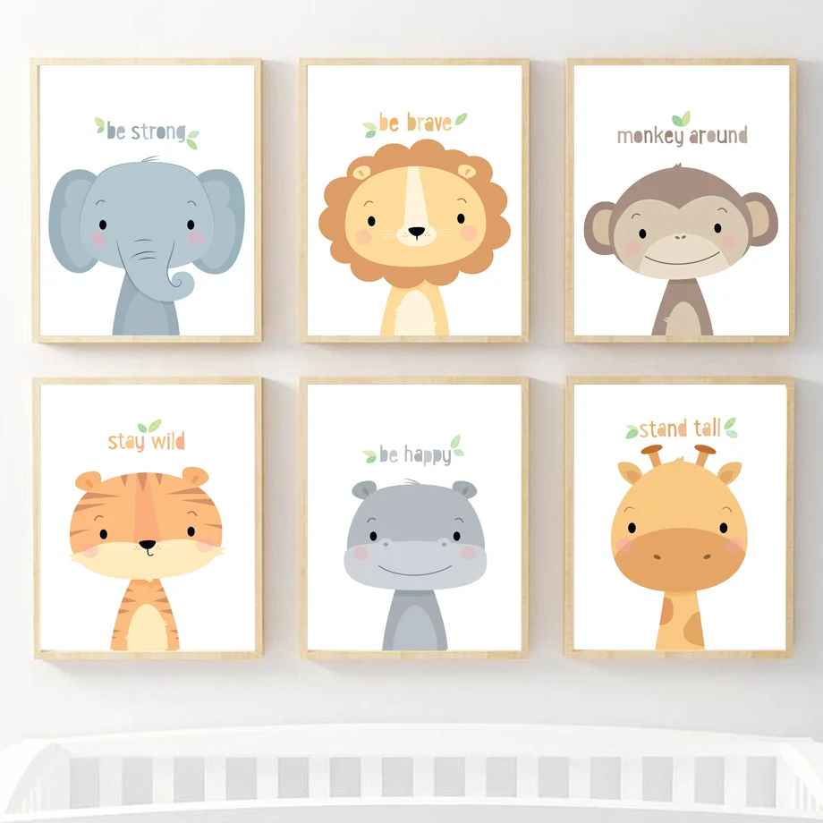 Lion Tiger Elephant Hippo Monkey Animal Print Nursery Wall Art Canvas Painting Nordic Posters And Prints Wall Pictures Kids Room
Lion Tiger Elephant Hippo Monkey Animal Print Nursery Wall Art Canvas Painting Nordic Posters And Prints Wall Pictures Kids Room