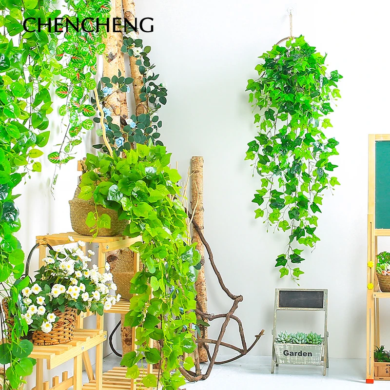 CHENCHENG 115 см зеленый имитация поддельные растения настенные Висячие лозы ротанга