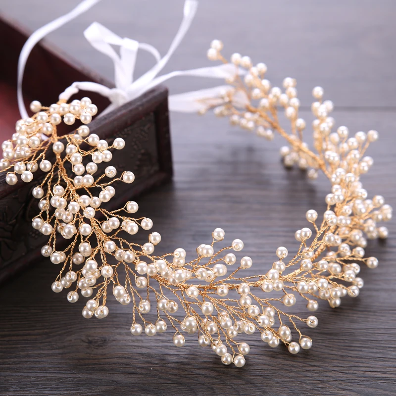 New Fashion Bridal Pearl Headbands Gold Wedding Hair Jewelry Tiara Hairbands Hair Accessories For Women Party Pagent Ornaments
New Fashion Bridal Pearl Headbands Gold Wedding Hair Jewelry Tiara Hairbands Hair Accessories For Women Party Pagent Ornaments