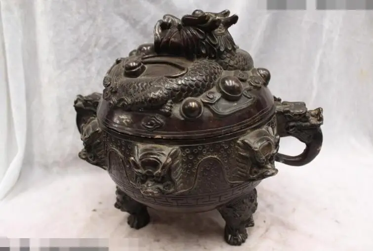 Free shipping S03015 11"China Purple Bronze carved eximous lifelike Nine Dragon incense burner Statue
Free shipping S03015 11"China Purple Bronze carved eximous lifelike Nine Dragon incense burner Statue