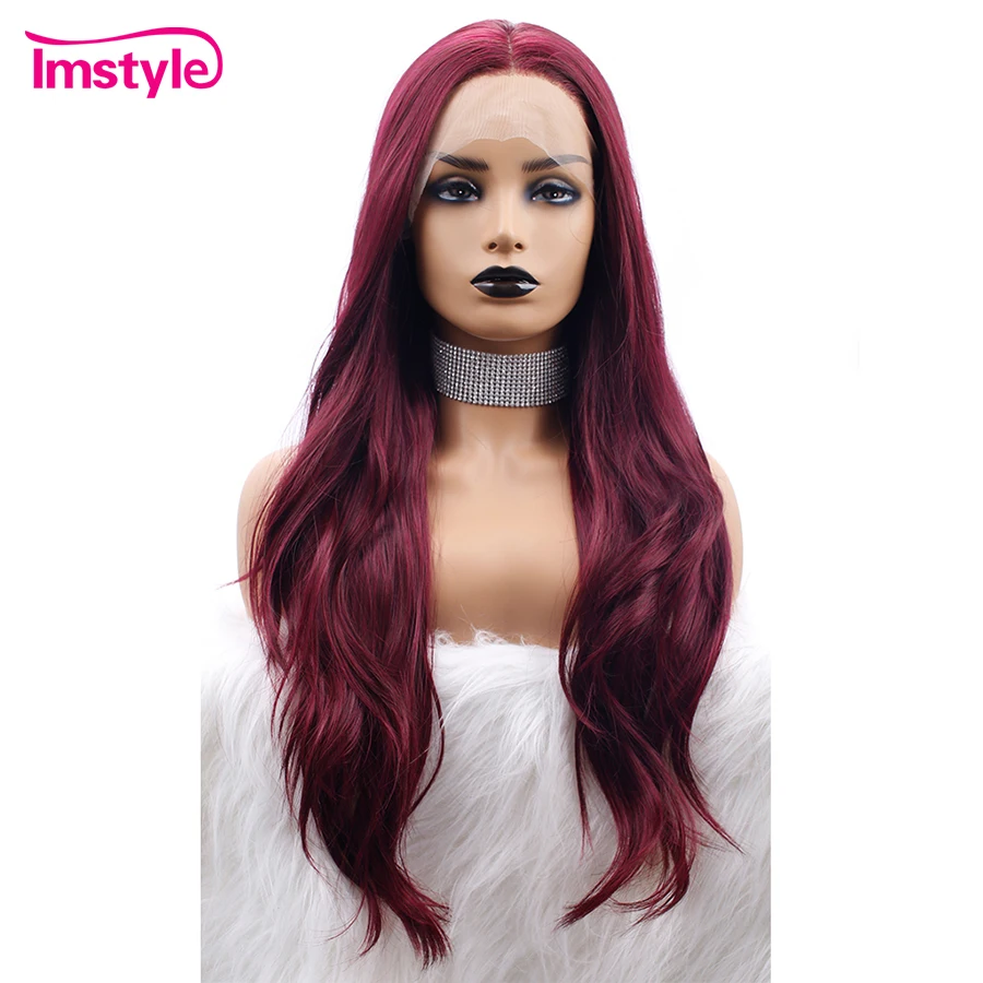 Imstyle Dark Red Wigs Lace Front Wig Synthetic Wig For Women Long Wavy High Temperature Fiber Natural Hairline Cosplay Wig
Imstyle Dark Red Wigs Lace Front Wig Synthetic Wig For Women Long Wavy High Temperature Fiber Natural Hairline Cosplay Wig