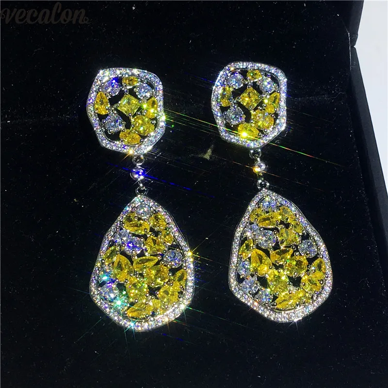 Vecalon Unique Statement Dangle earring AAAAA Zircon Cz White Gold Filled Party wedding Drop Earrings for women Jewelry
Vecalon Unique Statement Dangle earring AAAAA Zircon Cz White Gold Filled Party wedding Drop Earrings for women Jewelry