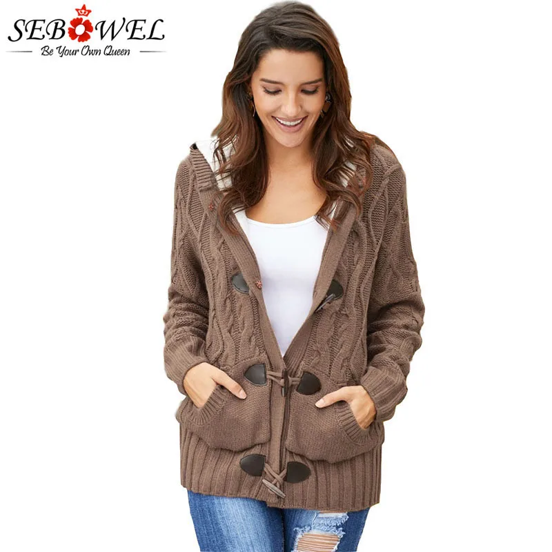 SEBOWEL Faux Fur Hooded Thicken Sweater Cardigan Woman Warm Winter Female Knitted Overcoat Ladies Long Sleeve Sweaters Cardigans
SEBOWEL Faux Fur Hooded Thicken Sweater Cardigan Woman Warm Winter Female Knitted Overcoat Ladies Long Sleeve Sweaters Cardigans