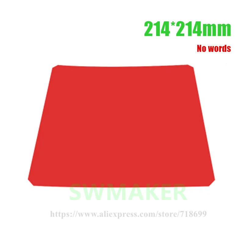 Swmaker 5 шт. Подогреваемая плита черного / красного цвета размером 214 * 214 мм с лентой для сборки для 3D-принтера Reprap Prusa i3 MK2 / Rework.