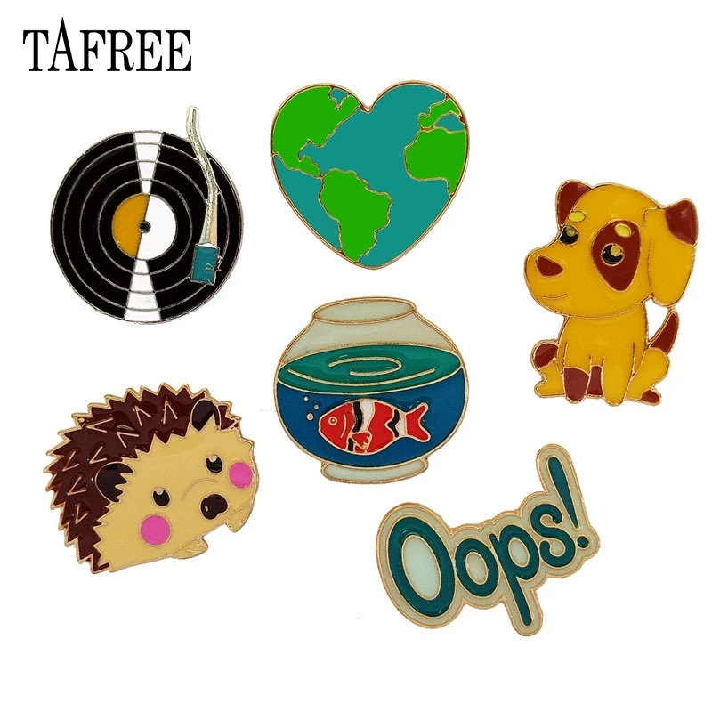 TAFREE World map,record, puppy ,goldfish bowl ,hedgehog ,Oops brooch cartoon Lapel Pins little animal Badge Jewelry LP162
TAFREE World map,record, puppy ,goldfish bowl ,hedgehog ,Oops brooch cartoon Lapel Pins little animal Badge Jewelry LP162