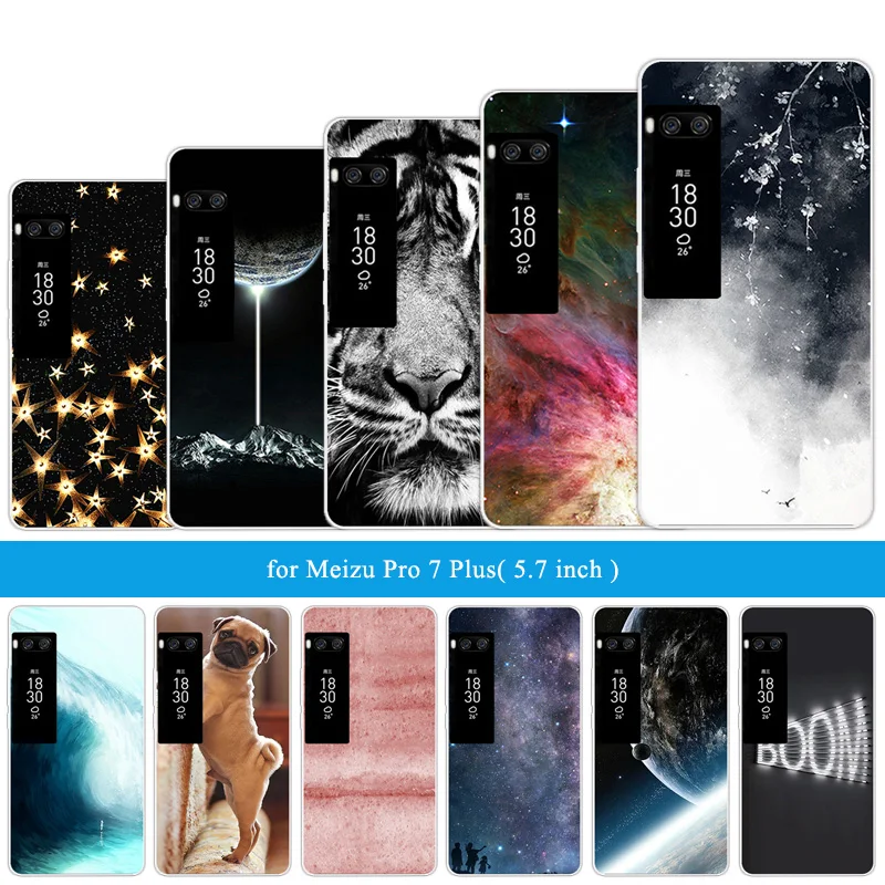 Роскошный ТПУ чехол для Meizu Pro 7 Plus задняя крышка 5 дюймов прозрачная оболочка