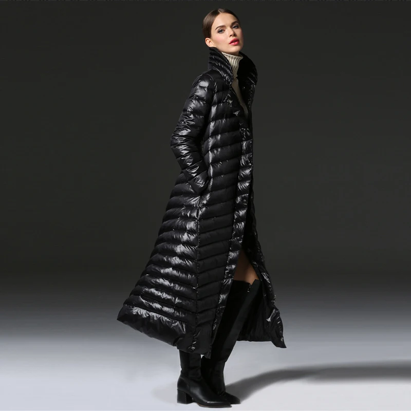 New Women Winter Fashion Down Coats Extra Long Thick Warm Black Zipper Down Jackets 90% White Duck Down Coat Snow Wear AO112
New Women Winter Fashion Down Coats Extra Long Thick Warm Black Zipper Down Jackets 90% White Duck Down Coat Snow Wear AO112