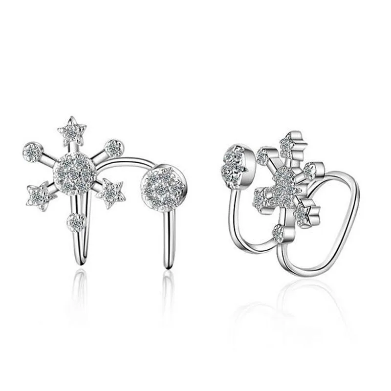 Women 925 Sterling Silver Clear Zircon Cute Snowflake Clip Earring For Girls Lady Sweet Gift Earring Korea No ear hole Jewelry
Women 925 Sterling Silver Clear Zircon Cute Snowflake Clip Earring For Girls Lady Sweet Gift Earring Korea No ear hole Jewelry