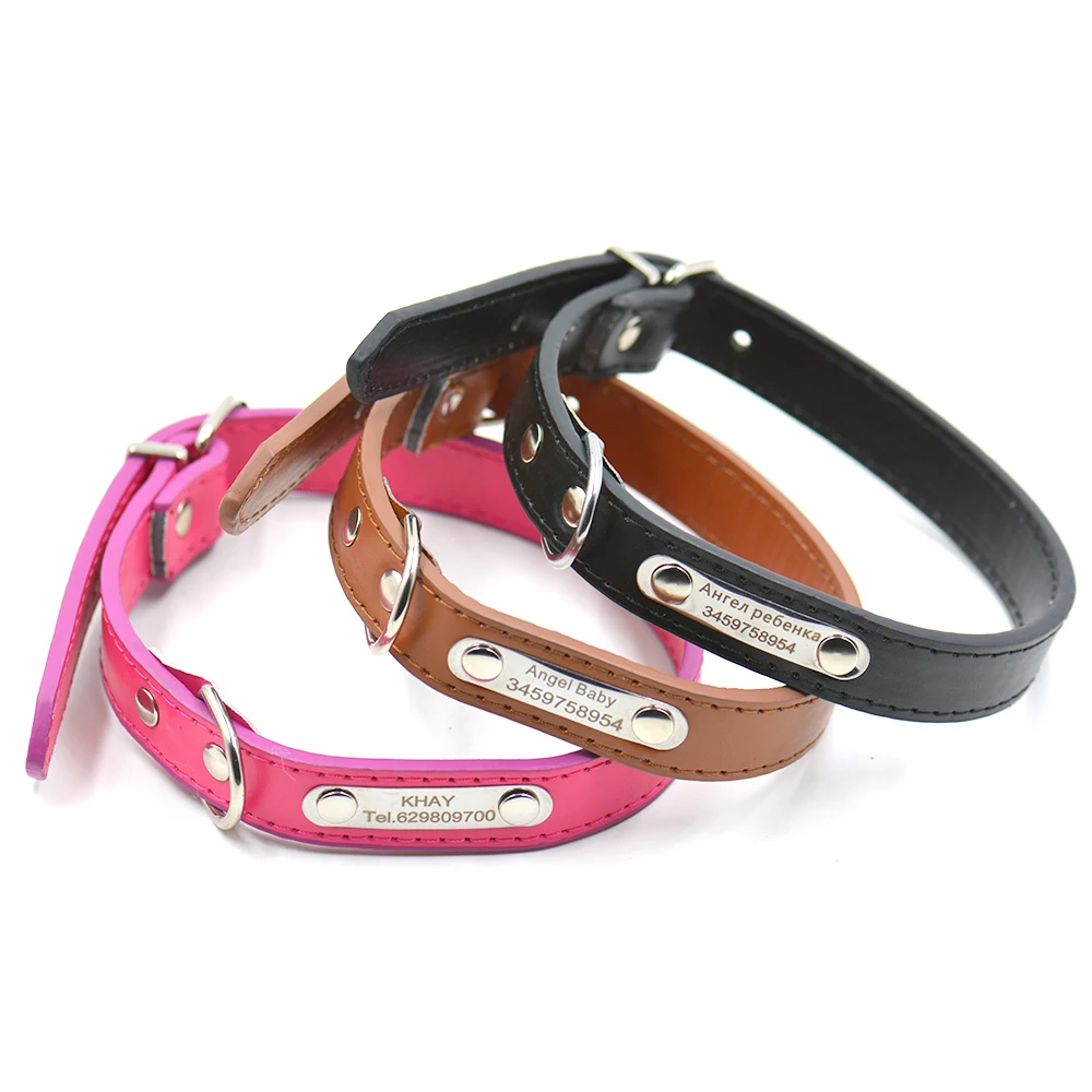 Leather dog collar name free engraving DIY customized pet collar name telephone dog tag collar Adjustable size pet collar S M L
Leather dog collar name free engraving DIY customized pet collar name telephone dog tag collar Adjustable size pet collar S M L