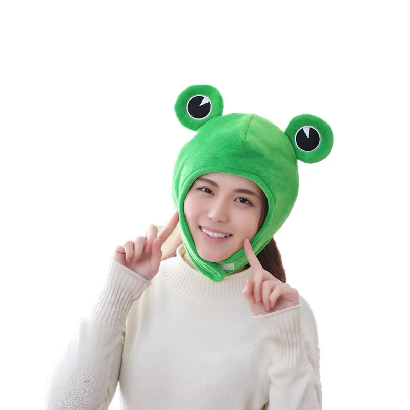 Забавная шапка в форме лягушки плюшевая игрушка головной убор милые мягкие