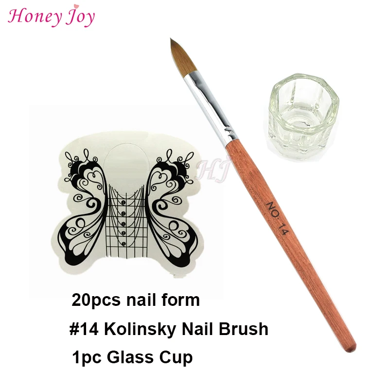 Pro Acrylic Nails Tool Kit Set SIZE no.14 Kolinsky Sable Acrylic Nail Art Brush+20pcs White Butterfly Nail Form+Glass Cup
Pro Acrylic Nails Tool Kit Set SIZE no.14 Kolinsky Sable Acrylic Nail Art Brush+20pcs White Butterfly Nail Form+Glass Cup