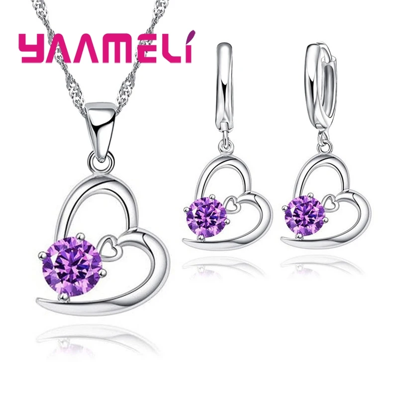 Hot Sale 925 Sterling Silver Bridal Wedding Jewelry Set for Women Heart CZ Crystal Engagement Necklaces Earrings Accessory
Hot Sale 925 Sterling Silver Bridal Wedding Jewelry Set for Women Heart CZ Crystal Engagement Necklaces Earrings Accessory