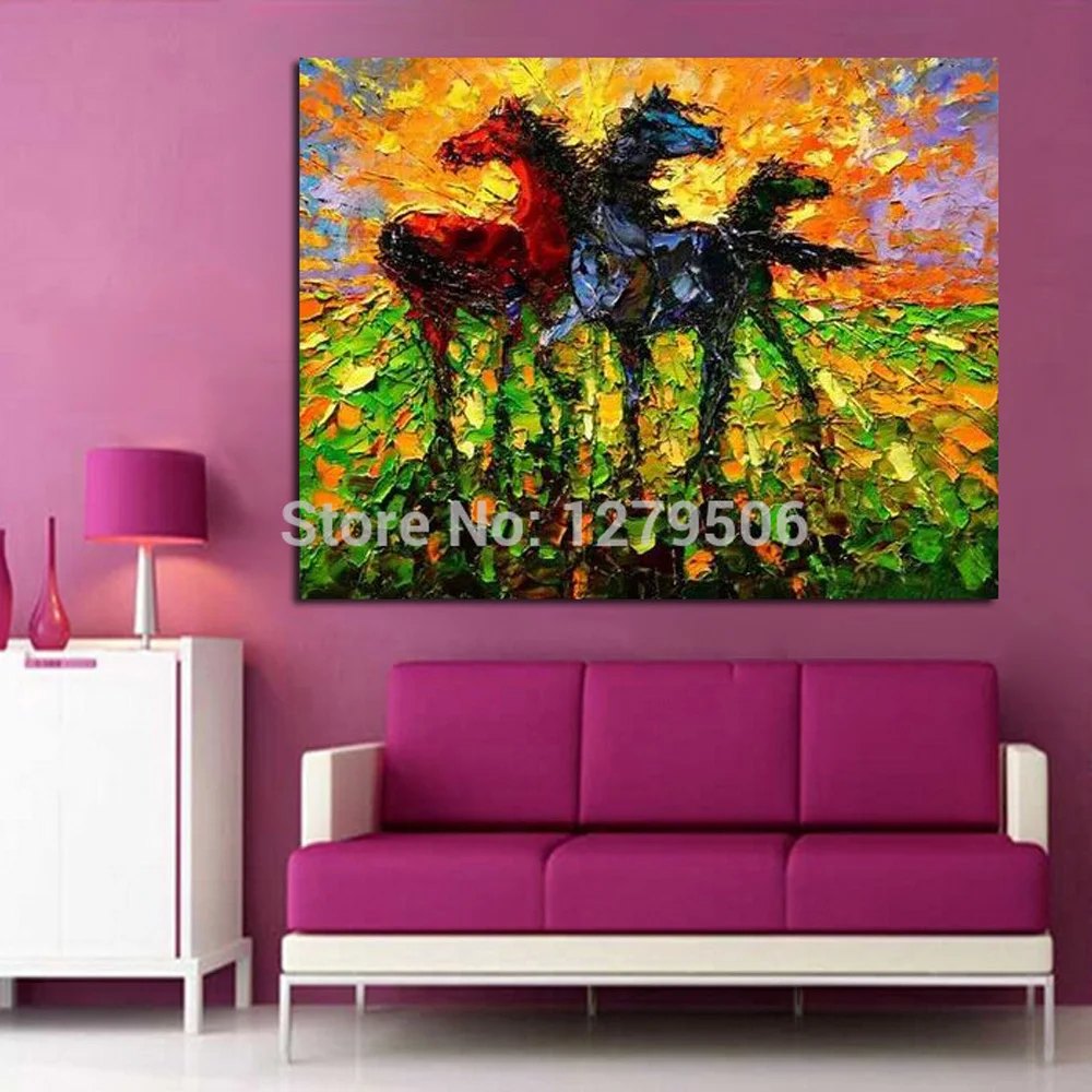 Aritist Canvas animal Painting handpainted Horse Family Oil painting Wall Pictures Wall Art Knife pattle oil painting Home Decor
Aritist Canvas animal Painting handpainted Horse Family Oil painting Wall Pictures Wall Art Knife pattle oil painting Home Decor