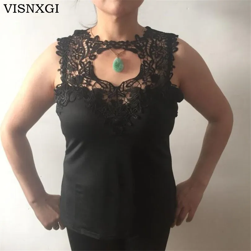 VISNXGI Ladies Vest Top Sleeveless Hollow V-neck Lace Casual Tank Tops Solid White Black Summer Vest Ladies Clothing Hot Sale
VISNXGI Ladies Vest Top Sleeveless Hollow V-neck Lace Casual Tank Tops Solid White Black Summer Vest Ladies Clothing Hot Sale