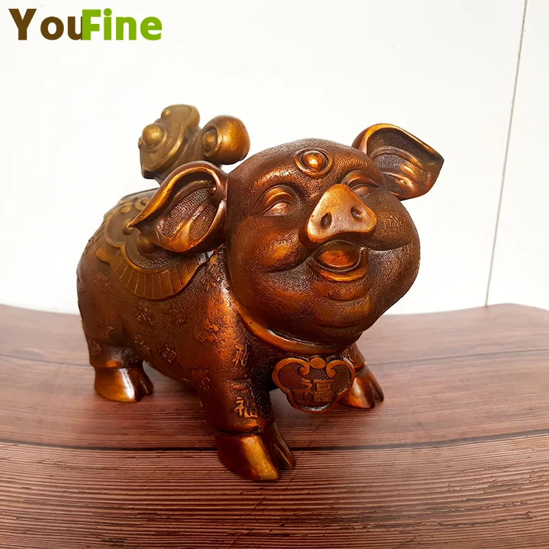 Chinese Bronze Feng Shui Statue Wealth Lucky Fortune Pigs Bronze Sculpture Cute Lucky Bronze Pig Statues Home Decoration
Chinese Bronze Feng Shui Statue Wealth Lucky Fortune Pigs Bronze Sculpture Cute Lucky Bronze Pig Statues Home Decoration