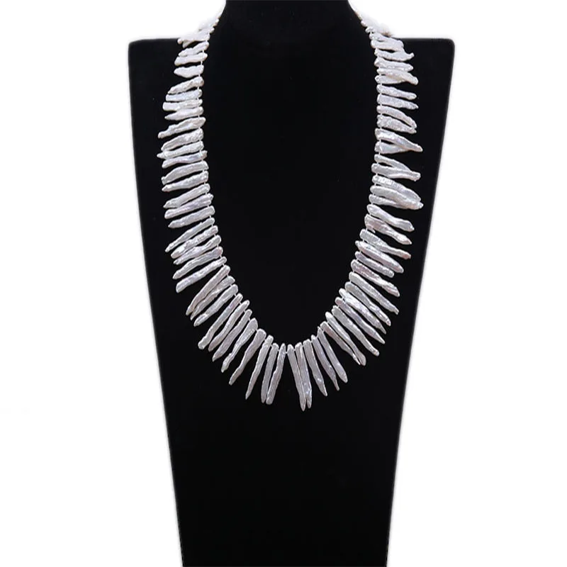 JYX 4x35mm White Baroque Freshwater Cultured Biwa Pearl Necklace Party Jewery Gift AAA 17-18"
JYX 4x35mm White Baroque Freshwater Cultured Biwa Pearl Necklace Party Jewery Gift AAA 17-18"