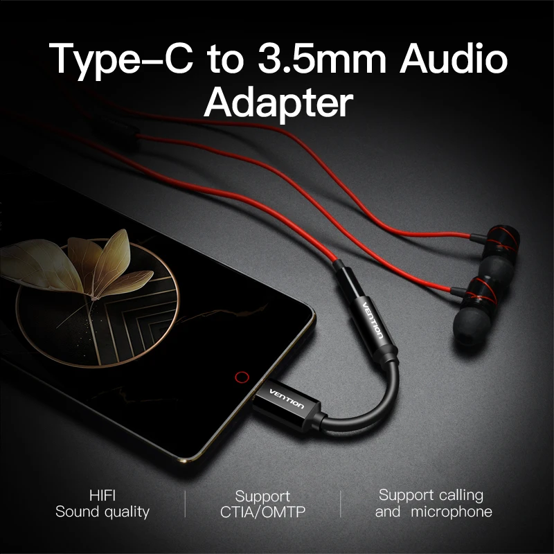 Vention USB Type C-3 5 мм адаптер для наушников USB-C штекер 3 AUX аудио разъем Xiaomi 6 Mi6 MIX 2 Huawei