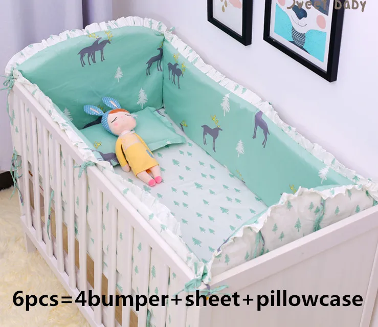 6PCS Elk Cotton Baby Crib Bedding Set for Girl Boys Cartoon Newborn Baby Bed Linen protetor de berco(4bumper+sheet+pillow cover)
6PCS Elk Cotton Baby Crib Bedding Set for Girl Boys Cartoon Newborn Baby Bed Linen protetor de berco(4bumper+sheet+pillow cover)