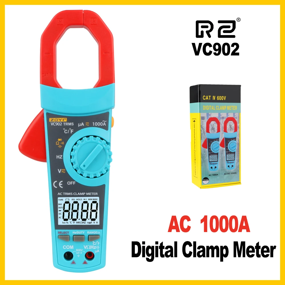 Measuring Digital Clamp Meter Multimeter with Capacitance Testing AC and AC/DC Voltage meter Temperature VC902/VC903
Measuring Digital Clamp Meter Multimeter with Capacitance Testing AC and AC/DC Voltage meter Temperature VC902/VC903