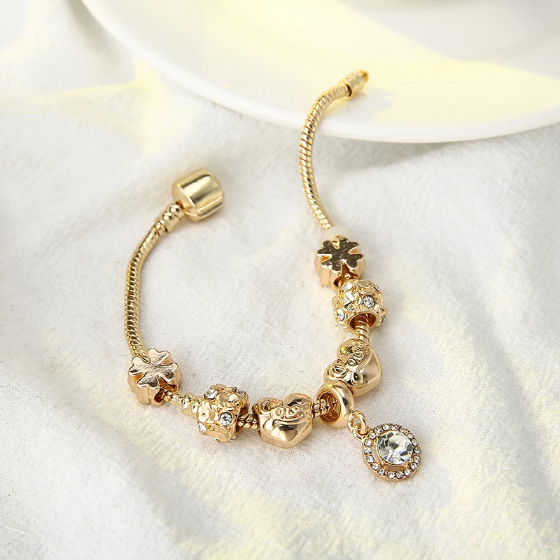 HOMOD 2019 New Fashion Heart Beads Bracelet Delicate Simple Gold Bracelet Fits Brand European Charm Bracelet Women Gift
HOMOD 2019 New Fashion Heart Beads Bracelet Delicate Simple Gold Bracelet Fits Brand European Charm Bracelet Women Gift