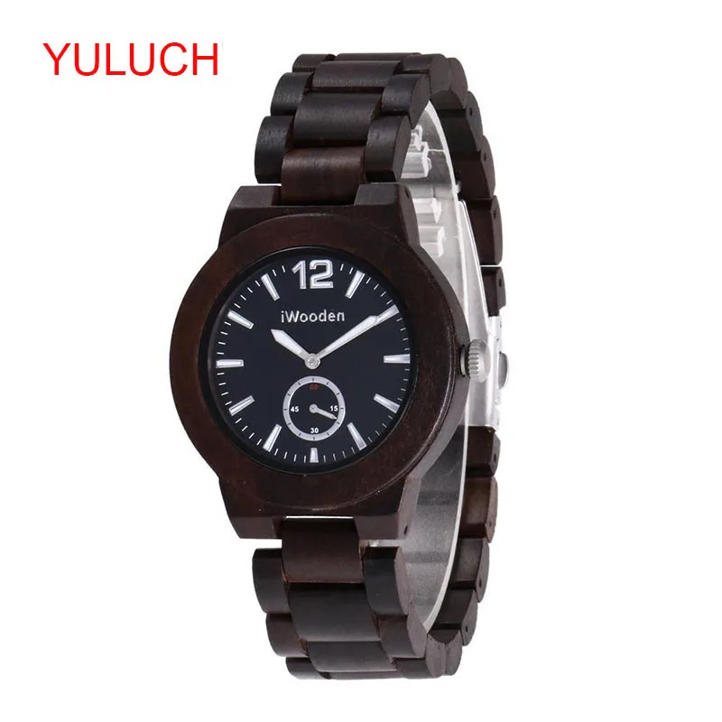 

YULUCH 2018 Trend Brand Quartz Imported Movement Wooden Net with Sandalwood Watch Fashion Business Men's Suit Watch Gift