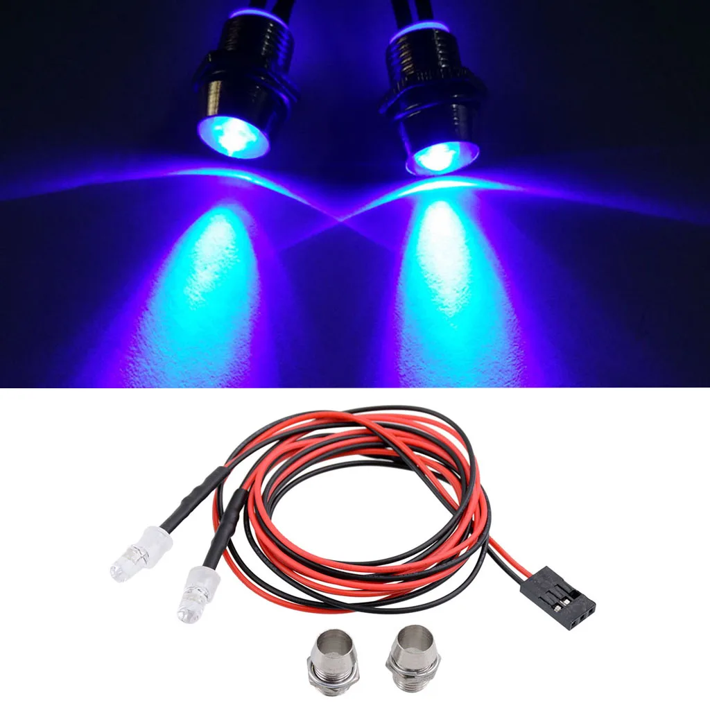 RC Model Car Truck 2 LEDs 3-7V RC Car Lights For 1/5 1/8 1/10 1/12 1/16 RC HSP Traxxas Model Car 5mm LED Light Kit -Blue
RC Model Car Truck 2 LEDs 3-7V RC Car Lights For 1/5 1/8 1/10 1/12 1/16 RC HSP Traxxas Model Car 5mm LED Light Kit -Blue