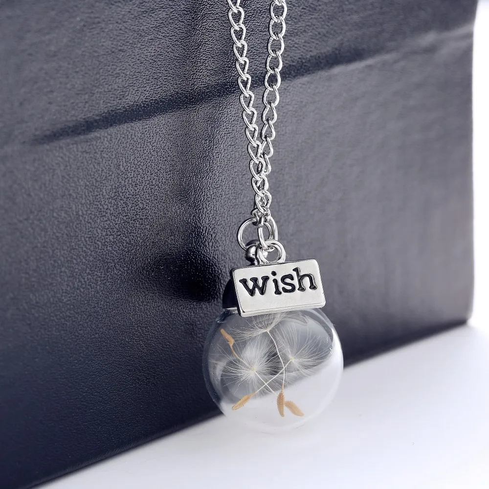 Charm Glass Ball Dandelion Dried Flower Necklace For Women Kid Silver Color Chain Fashion Pendant Wish Jewelry Party Gift Choker
Charm Glass Ball Dandelion Dried Flower Necklace For Women Kid Silver Color Chain Fashion Pendant Wish Jewelry Party Gift Choker