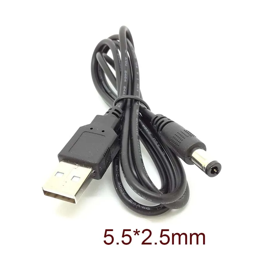 PC Laptop USB Male to 5V DC 5.5mm x 2.5mm Barrel Connector Power Cable Cord new | Электроника