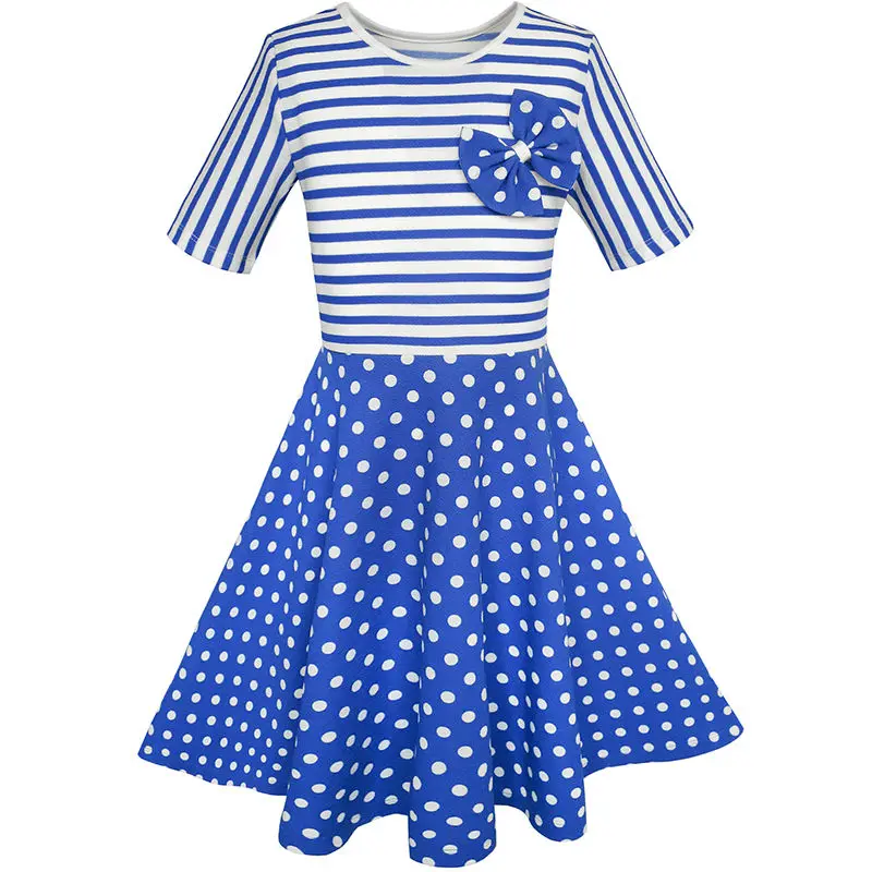 Girls Dress Dot Bow Tie Short Sleeve Summer Beach Sundress 2020 Summer Princess Wedding Party Dresses Size 4-12 Carnival
Girls Dress Dot Bow Tie Short Sleeve Summer Beach Sundress 2020 Summer Princess Wedding Party Dresses Size 4-12 Carnival