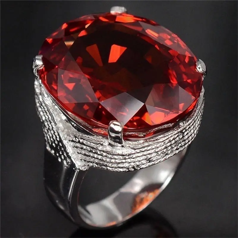 Gorgeous Ruby Red Big Gemstone Ring For Women Fashion 925 Silver Color Romantic Birthstone Rings Wedding Gift Fine Jewelry 2021
Gorgeous Ruby Red Big Gemstone Ring For Women Fashion 925 Silver Color Romantic Birthstone Rings Wedding Gift Fine Jewelry 2021
