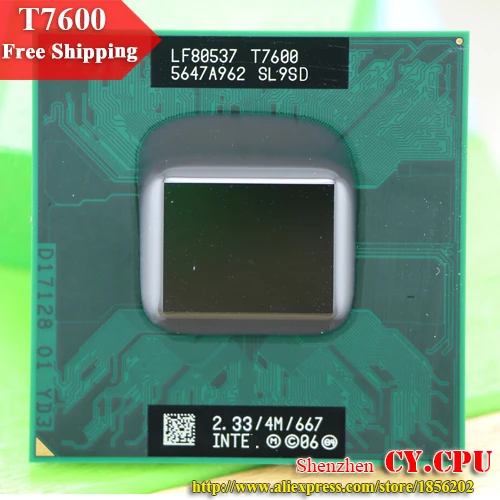 Бесплатная доставка процессор intel Core 2 Duo T7600 CPU 4M Socket 479 Cache/2 33 GHz/667/двухъядерный для
