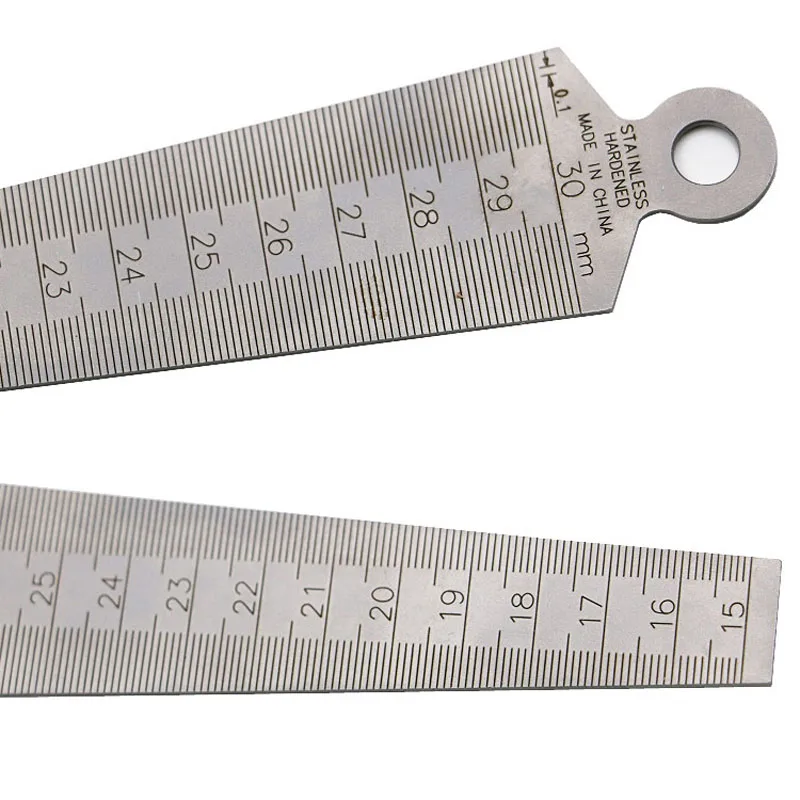 1Pcs 15-30mm Stainless Steel Taper Gauge Metric Feeler Gap Hole Diametre Gauge Welding Wedge Feeler Ruler Measuring Tool
1Pcs 15-30mm Stainless Steel Taper Gauge Metric Feeler Gap Hole Diametre Gauge Welding Wedge Feeler Ruler Measuring Tool